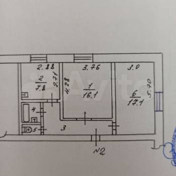Продается 2-х комнатная квартира, 55 м²