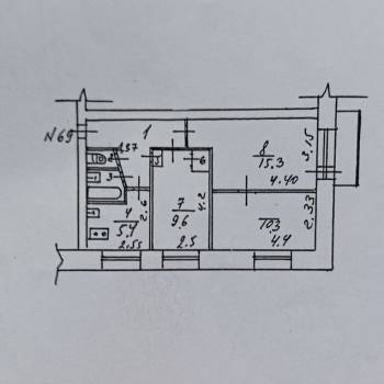 Продается 3-х комнатная квартира, 51,8 м²