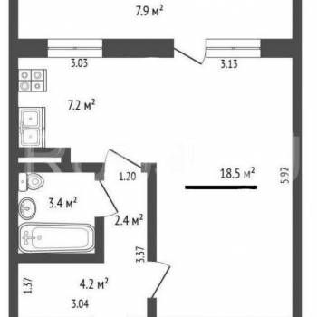Продается 1-комнатная квартира, 35,1 м²