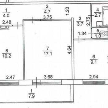 Продается 2-х комнатная квартира, 52,5 м²