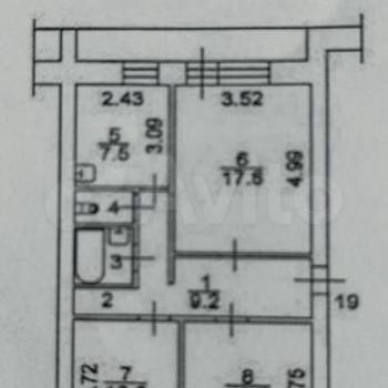 Продается 3-х комнатная квартира, 61,6 м²