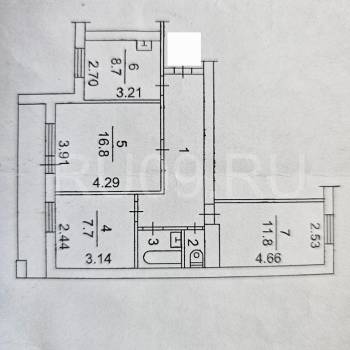 Продается 3-х комнатная квартира, 59 м²