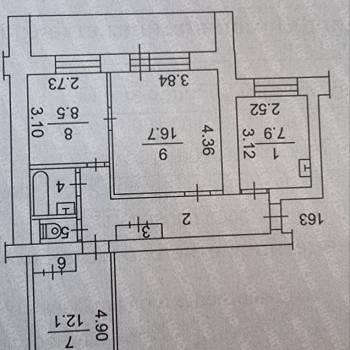 Продается 3-х комнатная квартира, 60,9 м²