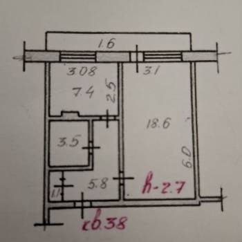 Продается 1-комнатная квартира, 36,4 м²