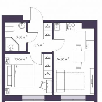 Продается 2-х комнатная квартира, 36 м²
