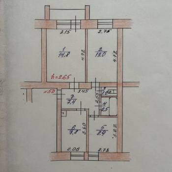 Продается 3-х комнатная квартира, 55 м²