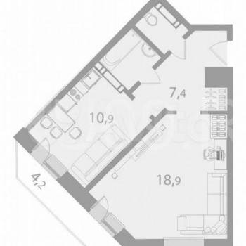 Сдается 1-комнатная квартира, 41 м²