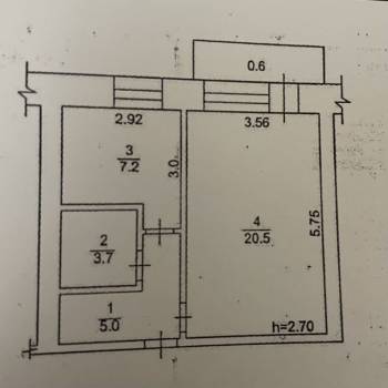 Продается 1-комнатная квартира, 36,4 м²