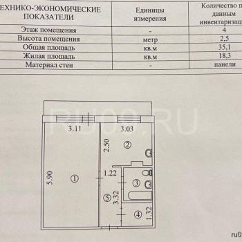 Продается 1-комнатная квартира, 35,1 м²