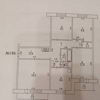 Продается Многокомнатная квартира, 75,3 м²