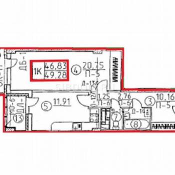 Продается 2-х комнатная квартира, 50 м²