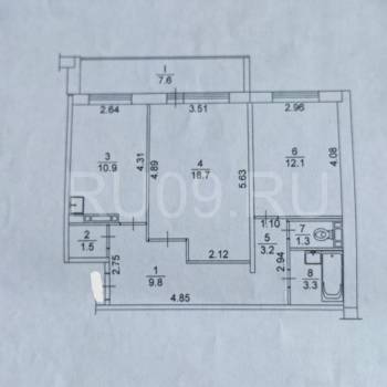 Продается 2-х комнатная квартира, 61 м²
