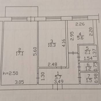 Продается 2-х комнатная квартира, 43,5 м²