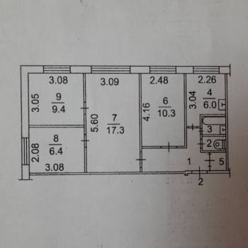Продается Многокомнатная квартира, 59 м²