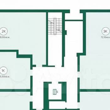Продается 2-х комнатная квартира, 53,4 м²
