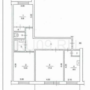 Продается 3-х комнатная квартира, 64 м²