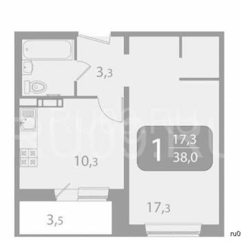 Продается 1-комнатная квартира, 38 м²