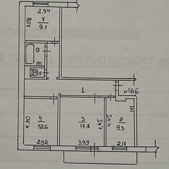 Продается 3-х комнатная квартира, 67,1 м²