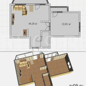Продается 2-х комнатная квартира, 72 м²