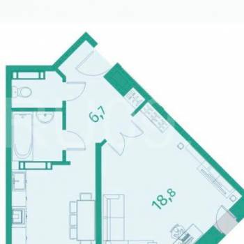 Сдается 1-комнатная квартира, 43 м²