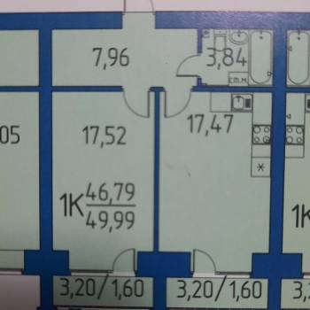 Продается 1-комнатная квартира, 50 м²