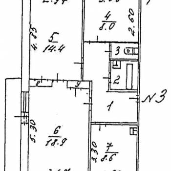 Продается 3-х комнатная квартира, 64 м²