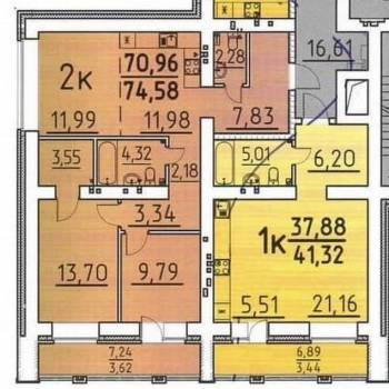 Продается 2-х комнатная квартира, 75 м²