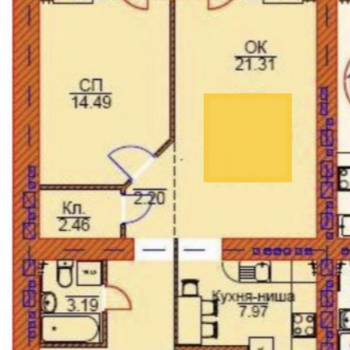 Продается 2-х комнатная квартира, 60 м²