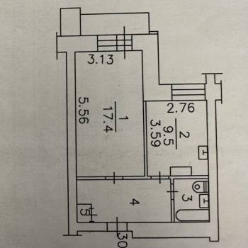 Продается 1-комнатная квартира, 39 м²