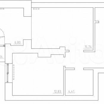 Продается 1-комнатная квартира, 53 м²
