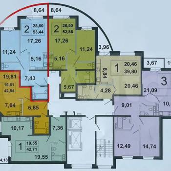 Продается 2-х комнатная квартира, 53 м²