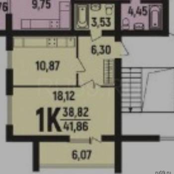 Продается 1-комнатная квартира, 39 м²