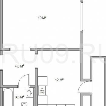 Продается 1-комнатная квартира, 39 м²