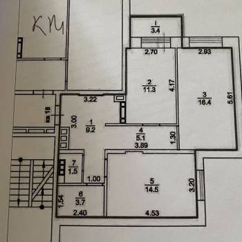 Продается 2-х комнатная квартира, 61,7 м²