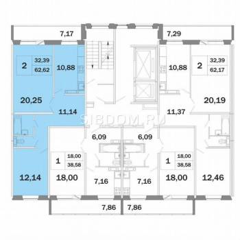 Продается 2-х комнатная квартира, 62 м²