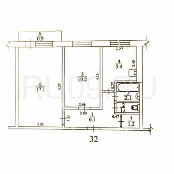 Продается 2-х комнатная квартира, 43 м²