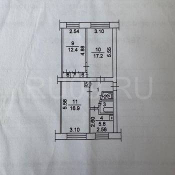 Продается 3-х комнатная квартира, 61 м²