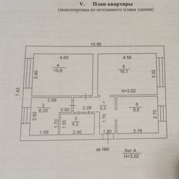Продается 3-х комнатная квартира, 55 м²