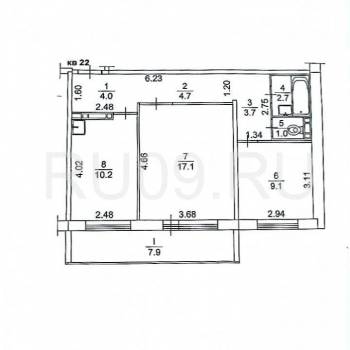 Продается 2-х комнатная квартира, 56 м²