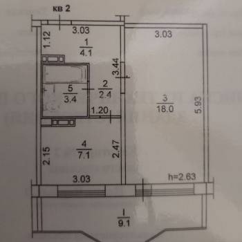 Продается 1-комнатная квартира, 36 м²