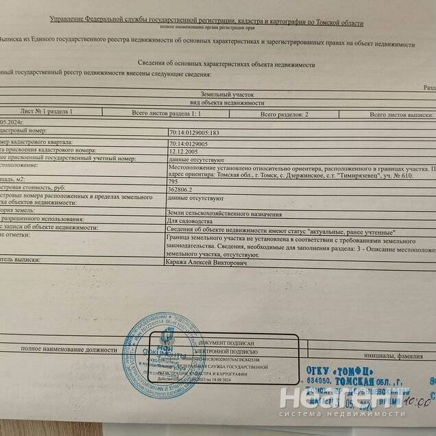 Продаю участок, с. Дзержинское, СНТ Тимирязевец, с. Дзержиское