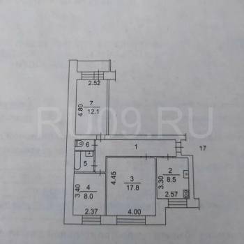 Продается 3-х комнатная квартира, 59 м²