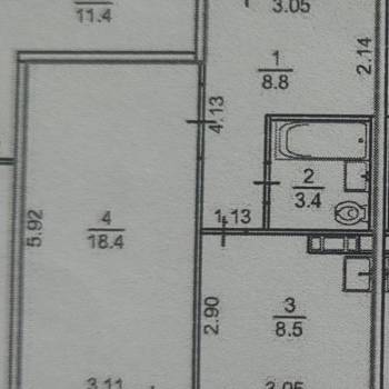 Продается 1-комнатная квартира, 39,1 м²