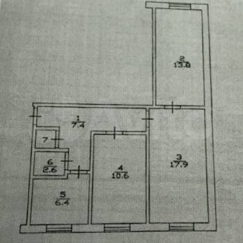 Продается 1-комнатная квартира, 59,6 м²