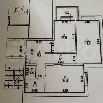 Продается 2-х комнатная квартира, 61,7 м²