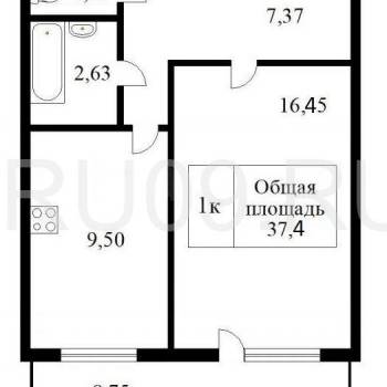Продается 1-комнатная квартира, 37 м²
