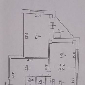 Продается 2-х комнатная квартира, 52,2 м²