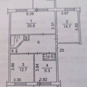 Продается 3-х комнатная квартира, 74,2 м²