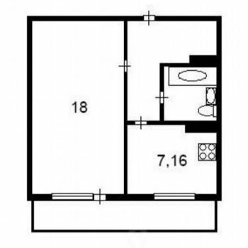 Сдается 1-комнатная квартира, 34,7 м²