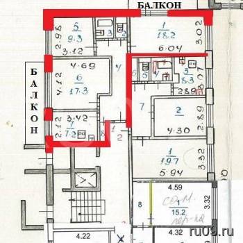 Продается 3-х комнатная квартира, 69 м²